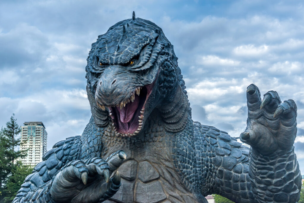 A picture of Godzilla coming to eat your soul